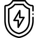 icône de bouclier avec symbole éléctrique